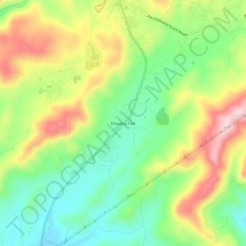 Mappa topografica Douglas Flat, altitudine, rilievo