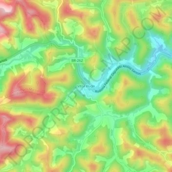 Mappa topografica Vítor Hugo, altitudine, rilievo