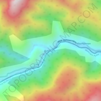 Mappa topografica Quita Calzon, altitudine, rilievo