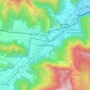 Mappa topografica Ciudad Mendoza, altitudine, rilievo