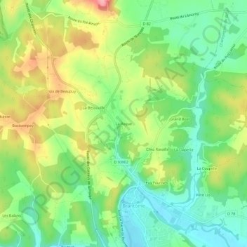 Mappa topografica La Roque, altitudine, rilievo