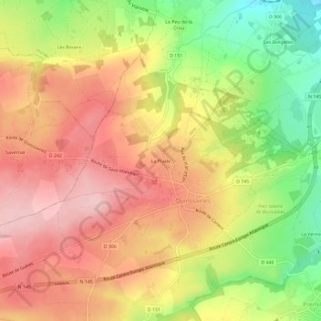Mappa topografica La Prade, altitudine, rilievo