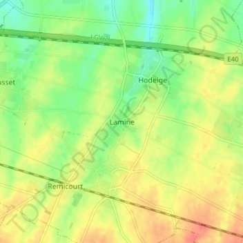 Mappa topografica Lamine, altitudine, rilievo