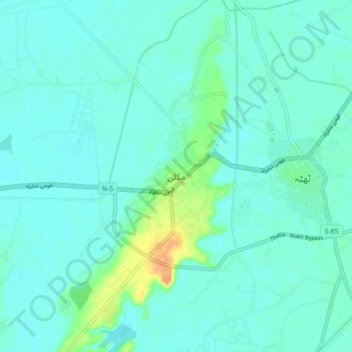 Mappa topografica Makli, altitudine, rilievo