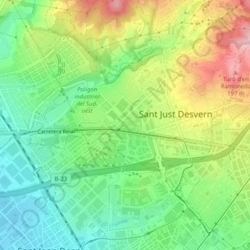 Mappa topografica Walden 7, altitudine, rilievo