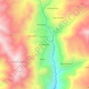 Mappa topografica El Panecillo, altitudine, rilievo