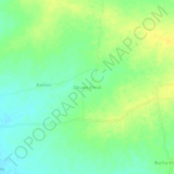 Mappa topografica Dhuwa Khedi, altitudine, rilievo