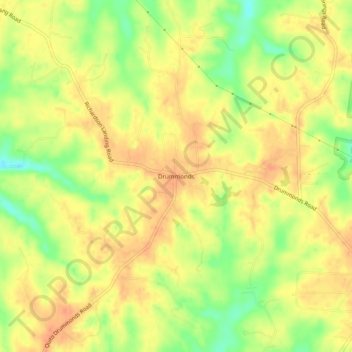 Mappa topografica Drummonds, altitudine, rilievo