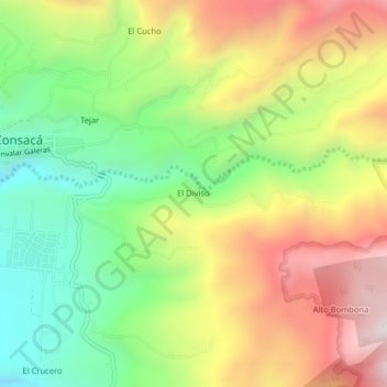 Mappa topografica El Diviso, altitudine, rilievo