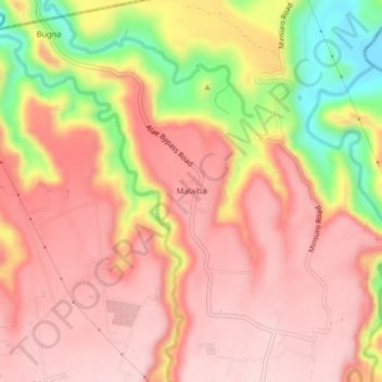Mappa topografica Malaiba, altitudine, rilievo