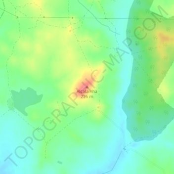 Mappa topografica Alcalaínha, altitudine, rilievo