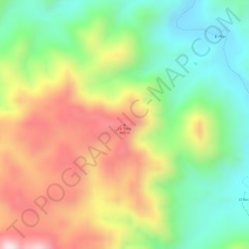 Mappa topografica La Tuna, altitudine, rilievo