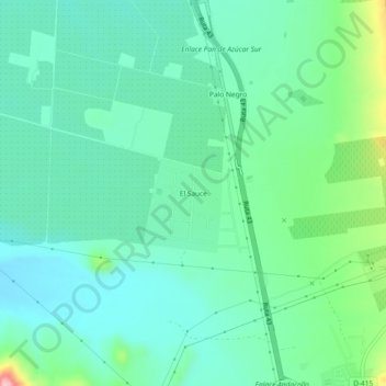 Mappa topografica El Sauce, altitudine, rilievo