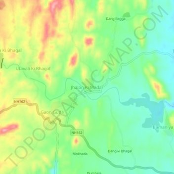 Mappa topografica Jhalon Ki Madar, altitudine, rilievo