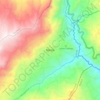 Mappa topografica Manta, altitudine, rilievo