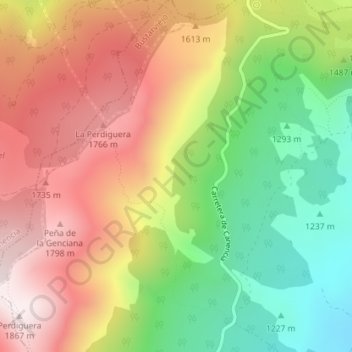 Mappa topografica Tolla Alta, altitudine, rilievo