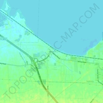 Mappa topografica Venice, altitudine, rilievo