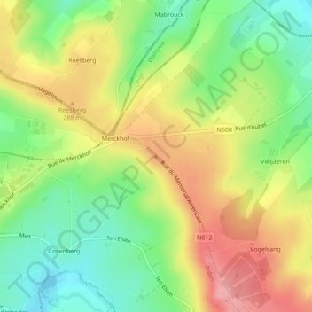 Mappa topografica Berg Clouse, altitudine, rilievo
