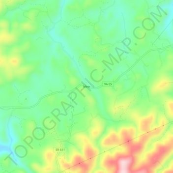 Mappa topografica Mew, altitudine, rilievo