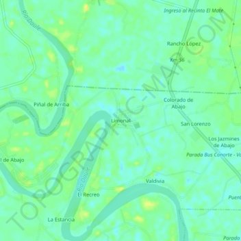 Mappa topografica Limonal, altitudine, rilievo