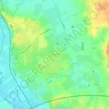 Mappa topografica Les Poteries, altitudine, rilievo