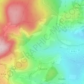 Mappa topografica La Framboise, altitudine, rilievo