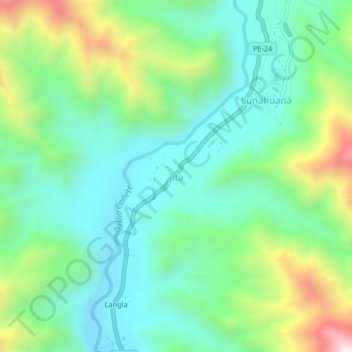 Mappa topografica Jita, altitudine, rilievo
