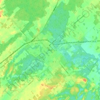 Mappa topografica Perth, altitudine, rilievo