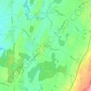 Mappa topografica Bioley-Orjulaz, altitudine, rilievo