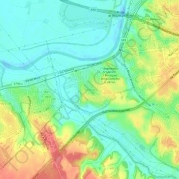 Mappa topografica Vitinia, altitudine, rilievo