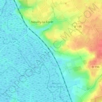 Mappa topografica Fumichon, altitudine, rilievo