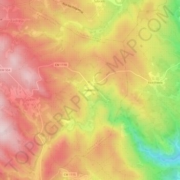 Mappa topografica Valizelos, altitudine, rilievo