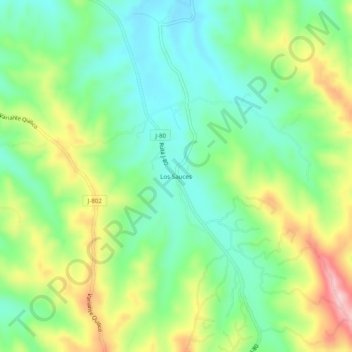 Mappa topografica Los Sauces, altitudine, rilievo