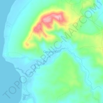 Mappa topografica Caparispisan, altitudine, rilievo