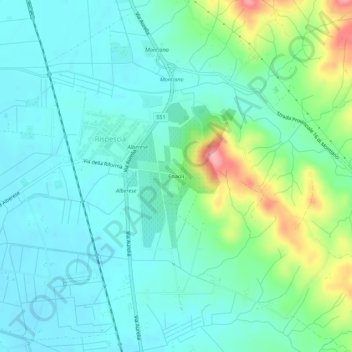 Mappa topografica Enaoli, altitudine, rilievo
