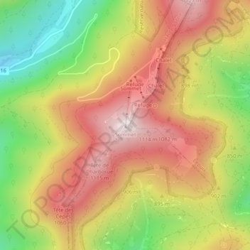 Mappa topografica Planche des Belles Filles, altitudine, rilievo
