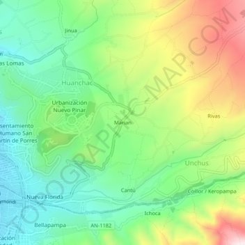 Mappa topografica Marian, altitudine, rilievo