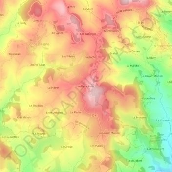 Mappa topografica La Demi-Lune, altitudine, rilievo