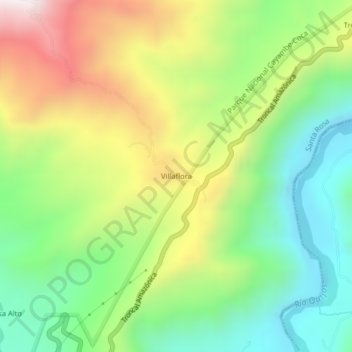 Mappa topografica Villaflora, altitudine, rilievo