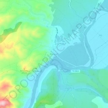 Mappa topografica Miravet, altitudine, rilievo