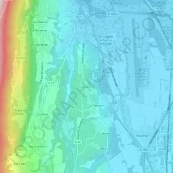 Mappa topografica Les Janon, altitudine, rilievo