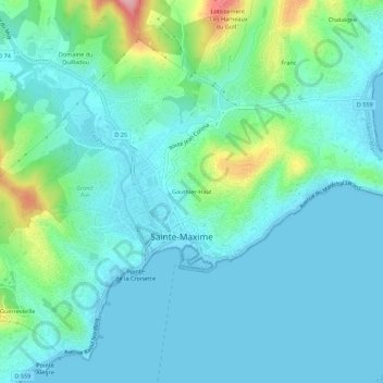 Mappa topografica Gauthier-Haut, altitudine, rilievo