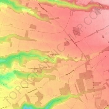 Mappa topografica Les Fabres, altitudine, rilievo