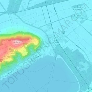 Mappa topografica Sugiez, altitudine, rilievo