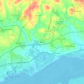 Mappa topografica Marim, altitudine, rilievo