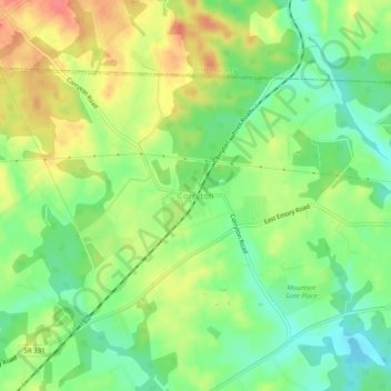Mappa topografica Corryton, altitudine, rilievo