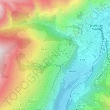 Mappa topografica Le Poiset, altitudine, rilievo