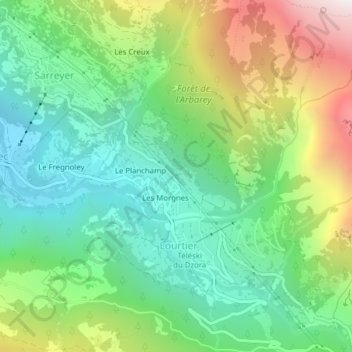 Mappa topografica La Manterne, altitudine, rilievo