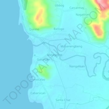 Mappa topografica Maragayap, altitudine, rilievo