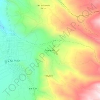 Mappa topografica Catequilla, altitudine, rilievo